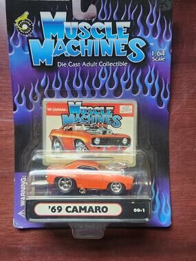 Muscle Machines 69 Camaro Orange 1:64 Diecast Car Collectible